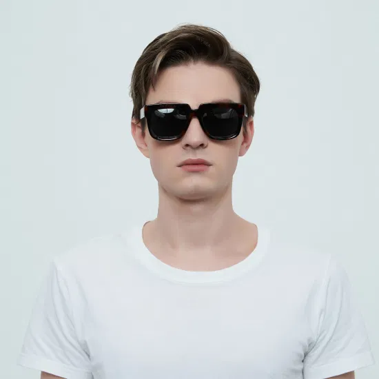남성과 여성을 위한 새로운 디자인 선글라스 UV400 렌즈 스퀘어 데미 아세테이트 고품질 선글라스